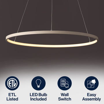 Brice Modern Contemporary Iron Integrated LED Pendant